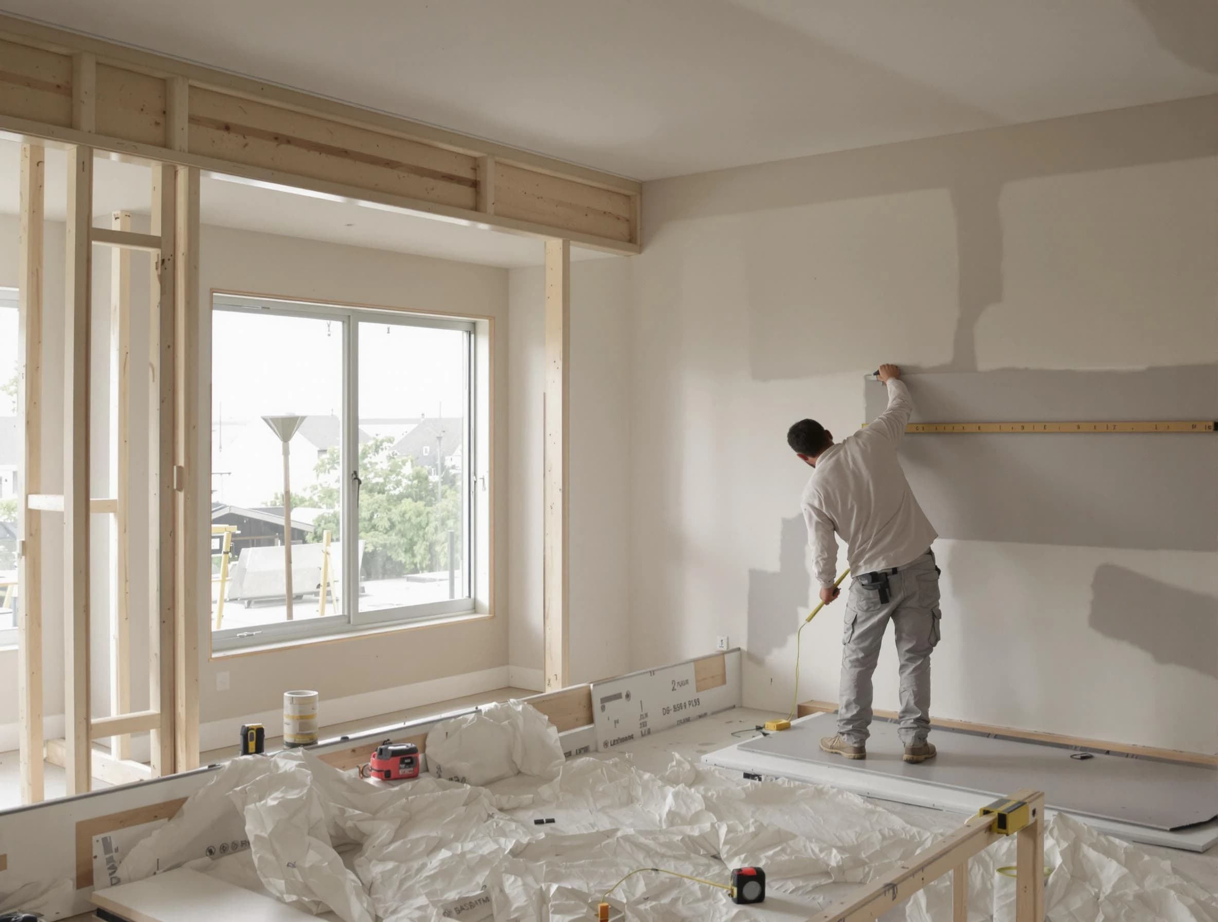 Parma House Painters installing new drywall in Parma, OH