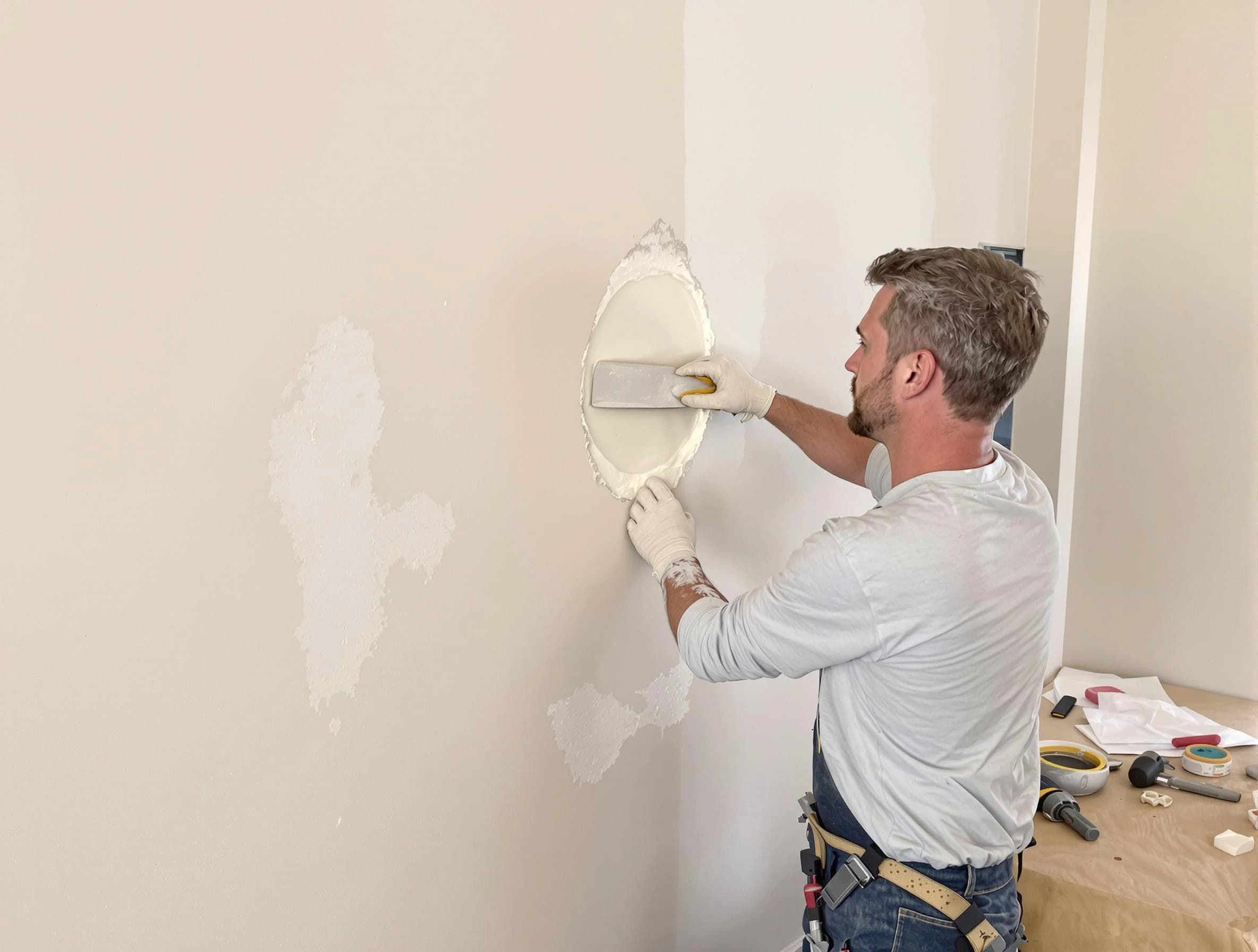 Parma House Painters technician patching a drywall hole in Parma, OH