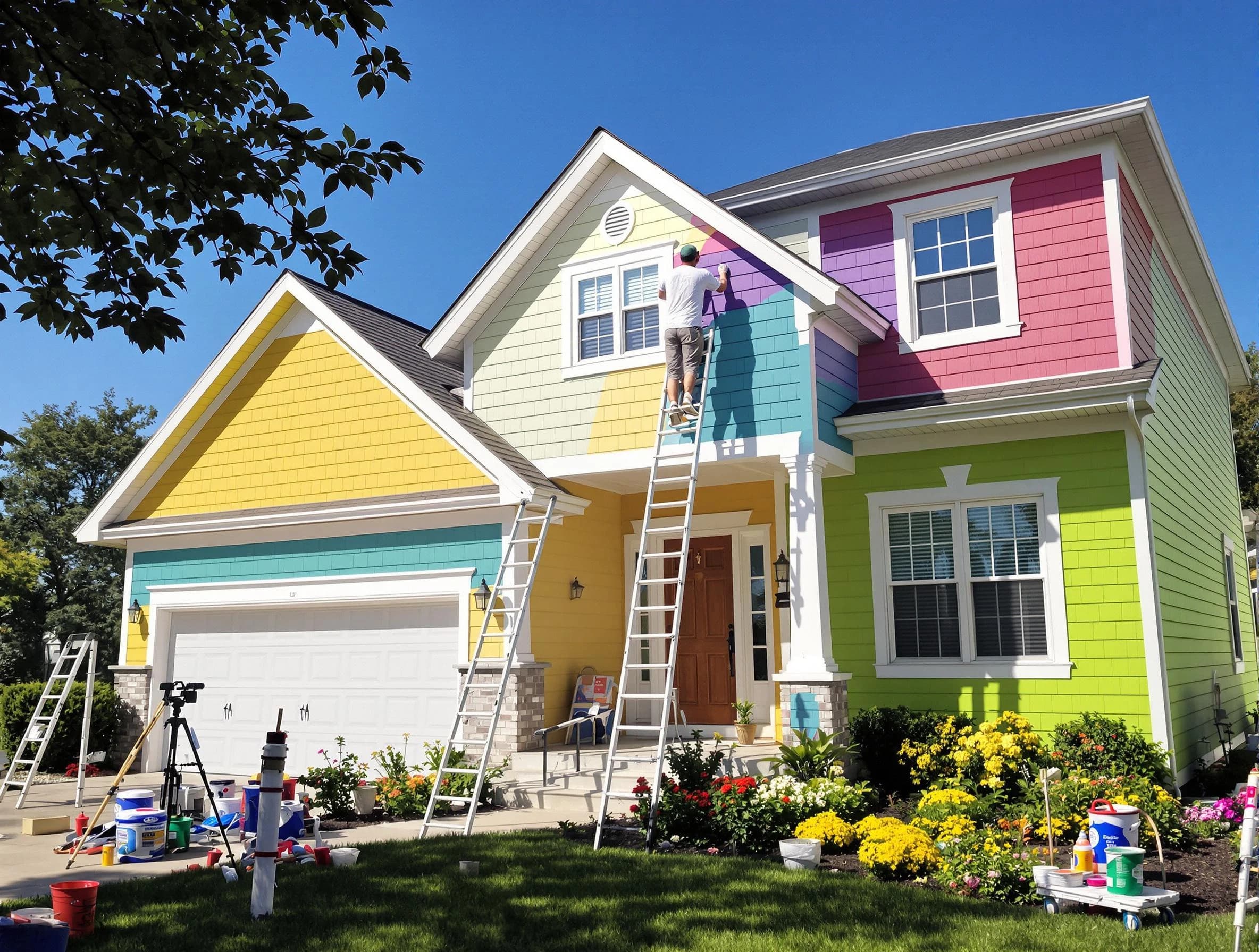 Parma House Painters professionals painting a home exterior in Parma, OH