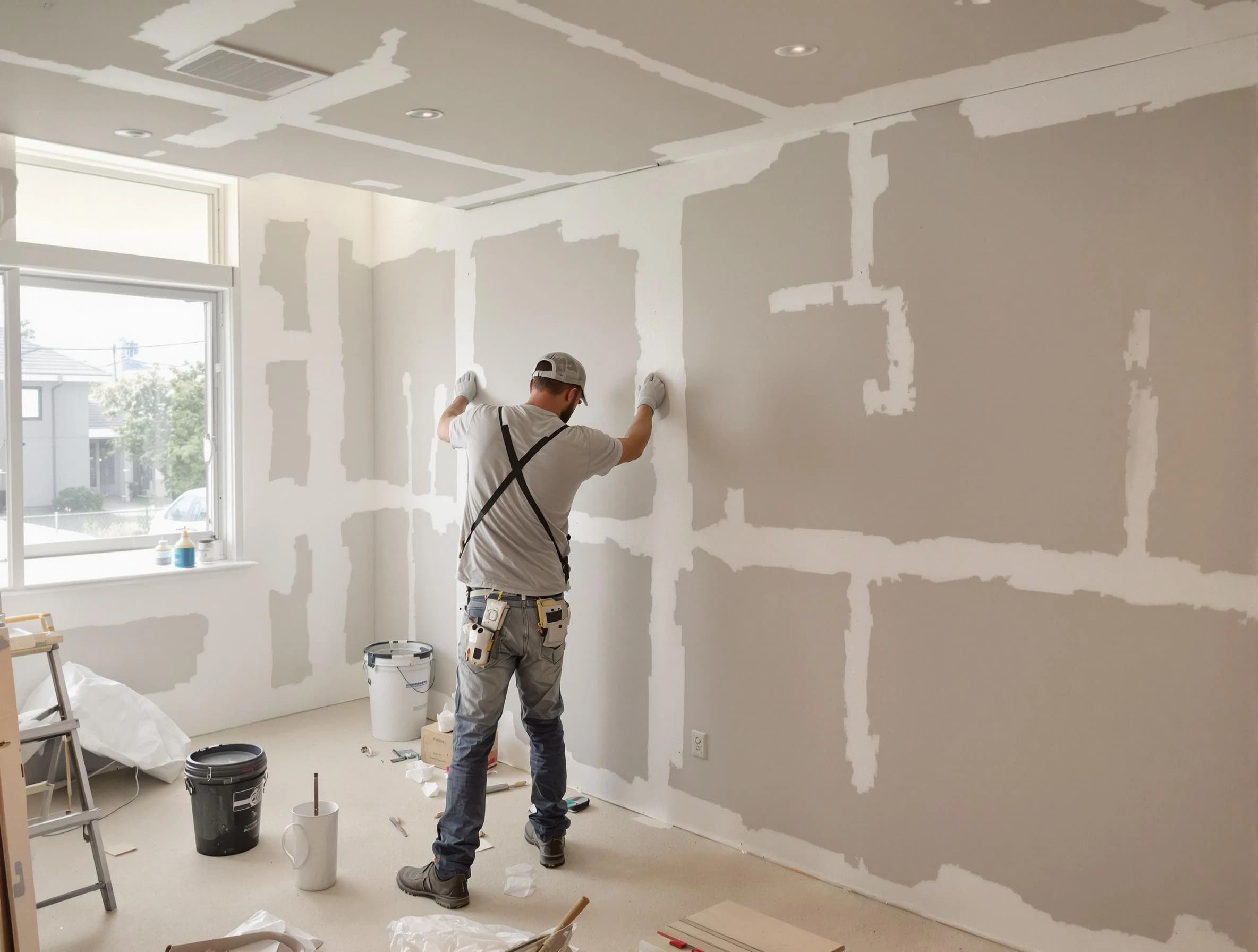 Parma House Painters performing drywall taping and mudding in Parma